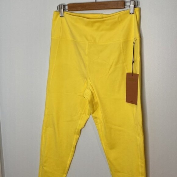 Girlfriend Collective Women Yellow High-Rise Compression Leggings Size XL - Picture 2 of 10